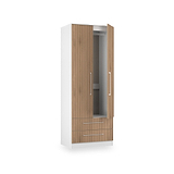 Ellington Double Wardrobe with Drawers Slatted Effect White from Roseland Furniture