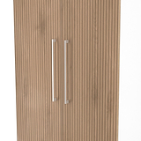 Ellington Double Wardrobe with Drawers Slatted Effect White from Roseland Furniture