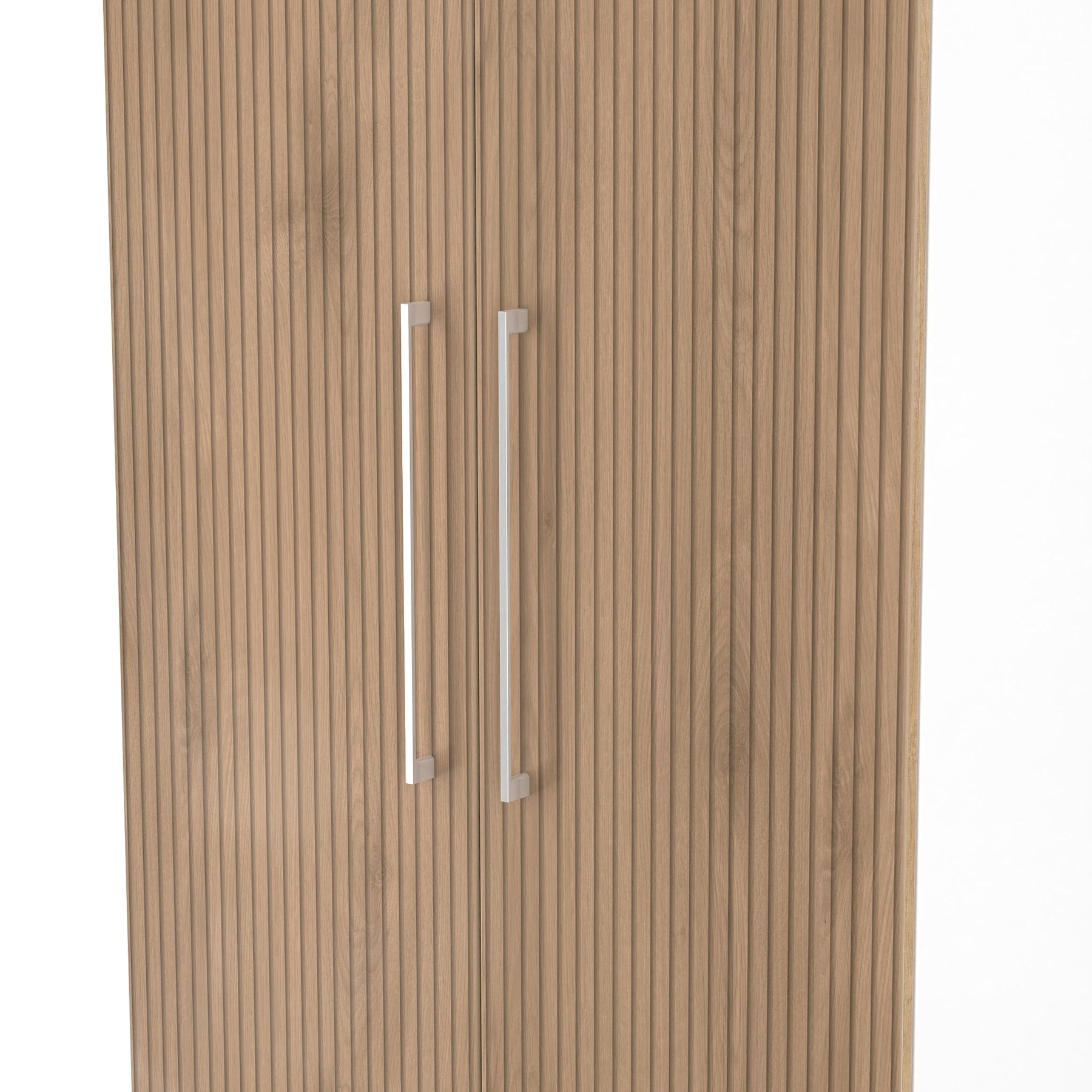Ellington Double Wardrobe with Drawers Slatted Effect White from Roseland Furniture