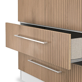 Ellington Double Wardrobe with Drawers Slatted Effect White from Roseland Furniture
