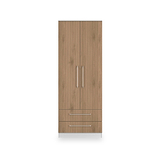 Ellington Double Wardrobe with Drawers Slatted Effect White from Roseland Furniture