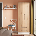 Ellington Double Wardrobe with Drawers Slatted Effect White from Roseland Furniture