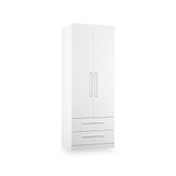 Ellington Double Wardrobe with Drawers White from Roseland Furniture