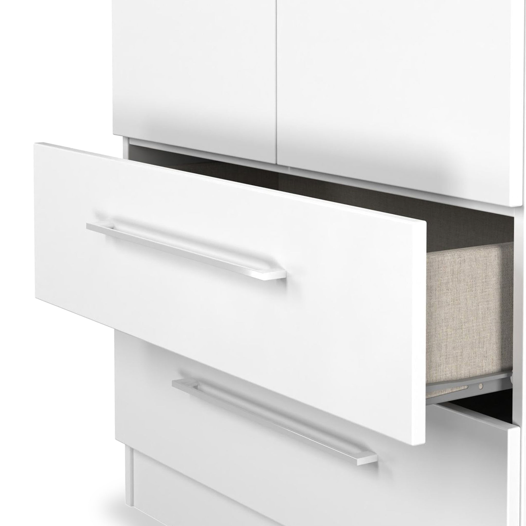 Ellington Double Wardrobe with Drawers White from Roseland Furniture