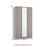 Ellington Triple Mirrored Wardrobe Grey Oak from Roseland Furniture