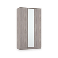 Ellington Triple Mirrored Wardrobe Grey Oak from Roseland Furniture