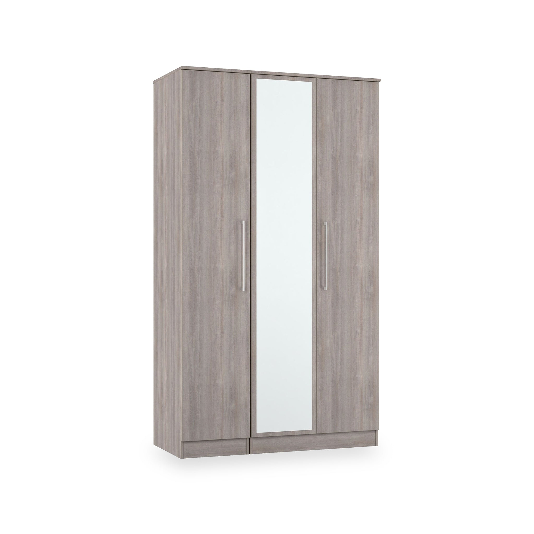 Ellington Triple Mirrored Wardrobe Grey Oak from Roseland Furniture
