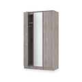 Ellington Triple Mirrored Wardrobe Grey Oak from Roseland Furniture
