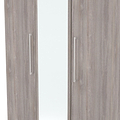 Ellington Triple Mirrored Wardrobe Grey Oak from Roseland Furniture