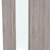 Ellington Triple Mirrored Wardrobe Grey Oak from Roseland Furniture