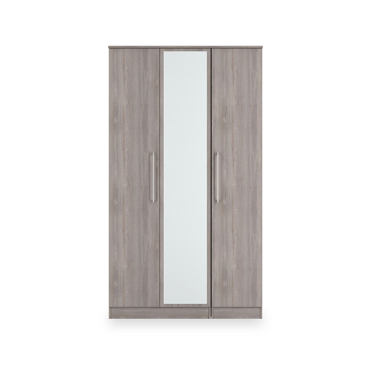 Ellington Triple Mirrored Wardrobe Grey Oak from Roseland Furniture