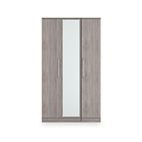 Ellington Triple Mirrored Wardrobe Grey Oak from Roseland Furniture