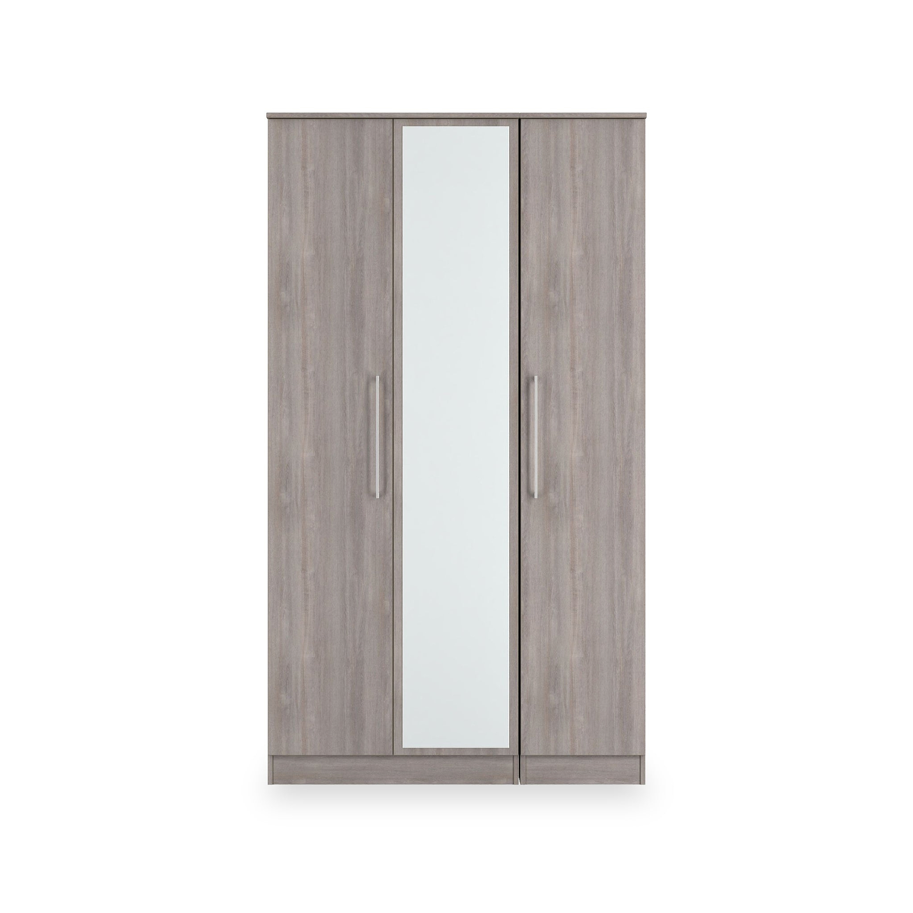 Ellington Triple Mirrored Wardrobe Grey Oak from Roseland Furniture