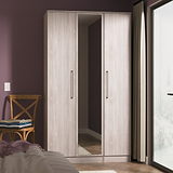 Ellington Triple Mirrored Wardrobe Grey Oak from Roseland Furniture