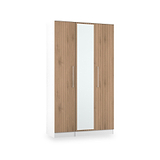 Ellington Triple Mirrored Wardrobe Slatted Effect White from Roseland Furniture
