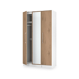 Ellington Triple Mirrored Wardrobe Slatted Effect White from Roseland Furniture