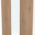 Ellington Triple Mirrored Wardrobe Slatted Effect White from Roseland Furniture