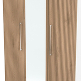 Ellington Triple Mirrored Wardrobe Slatted Effect White from Roseland Furniture