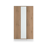 Ellington Triple Mirrored Wardrobe Slatted Effect White from Roseland Furniture
