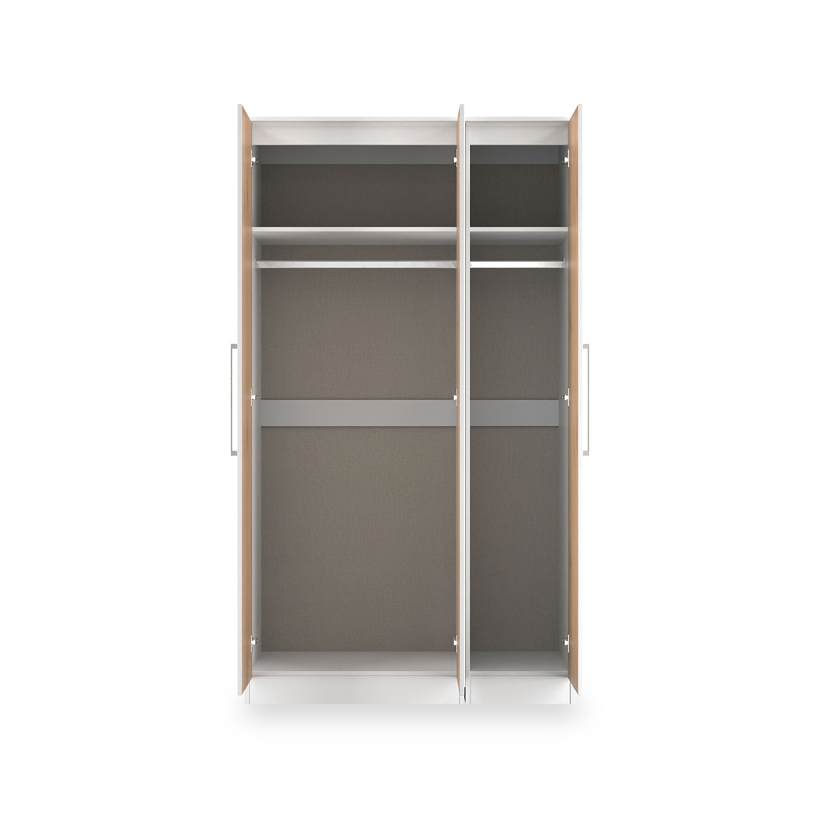 Ellington Triple Mirrored Wardrobe Slatted Effect White from Roseland Furniture