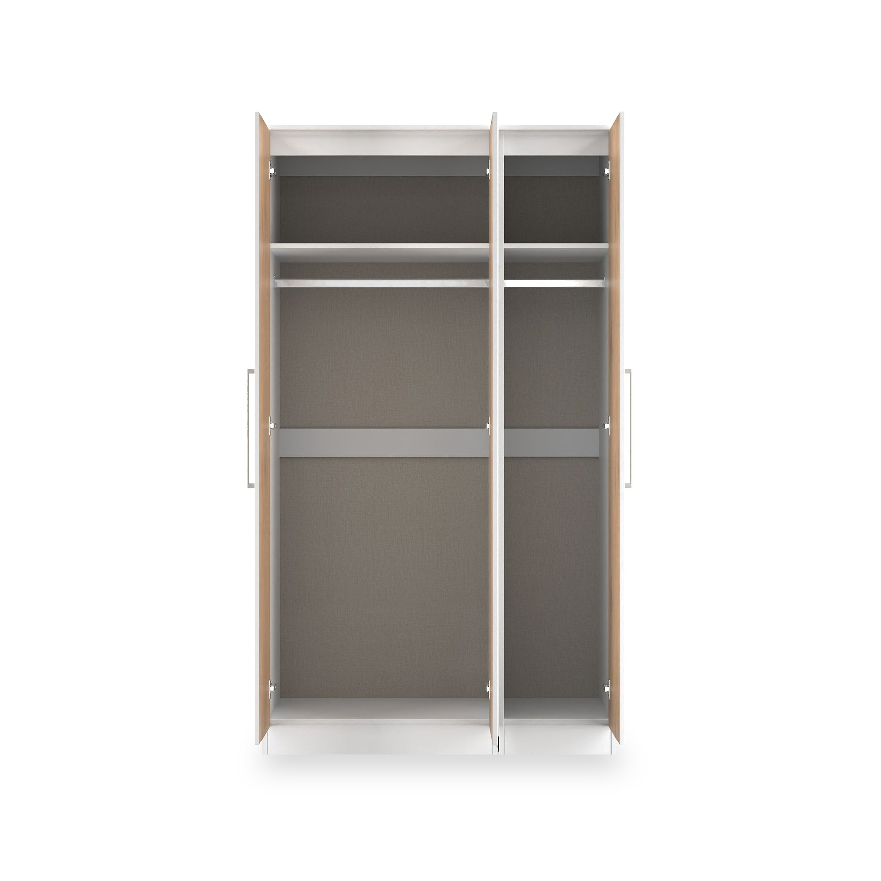 Ellington Triple Mirrored Wardrobe Slatted Effect White from Roseland Furniture