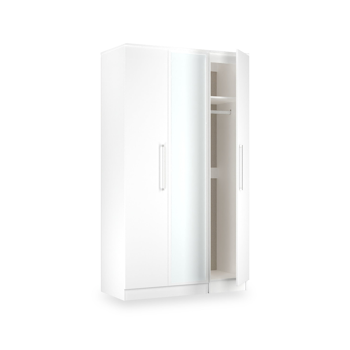 Ellington Triple Mirrored Wardrobe White from Roseland Furniture