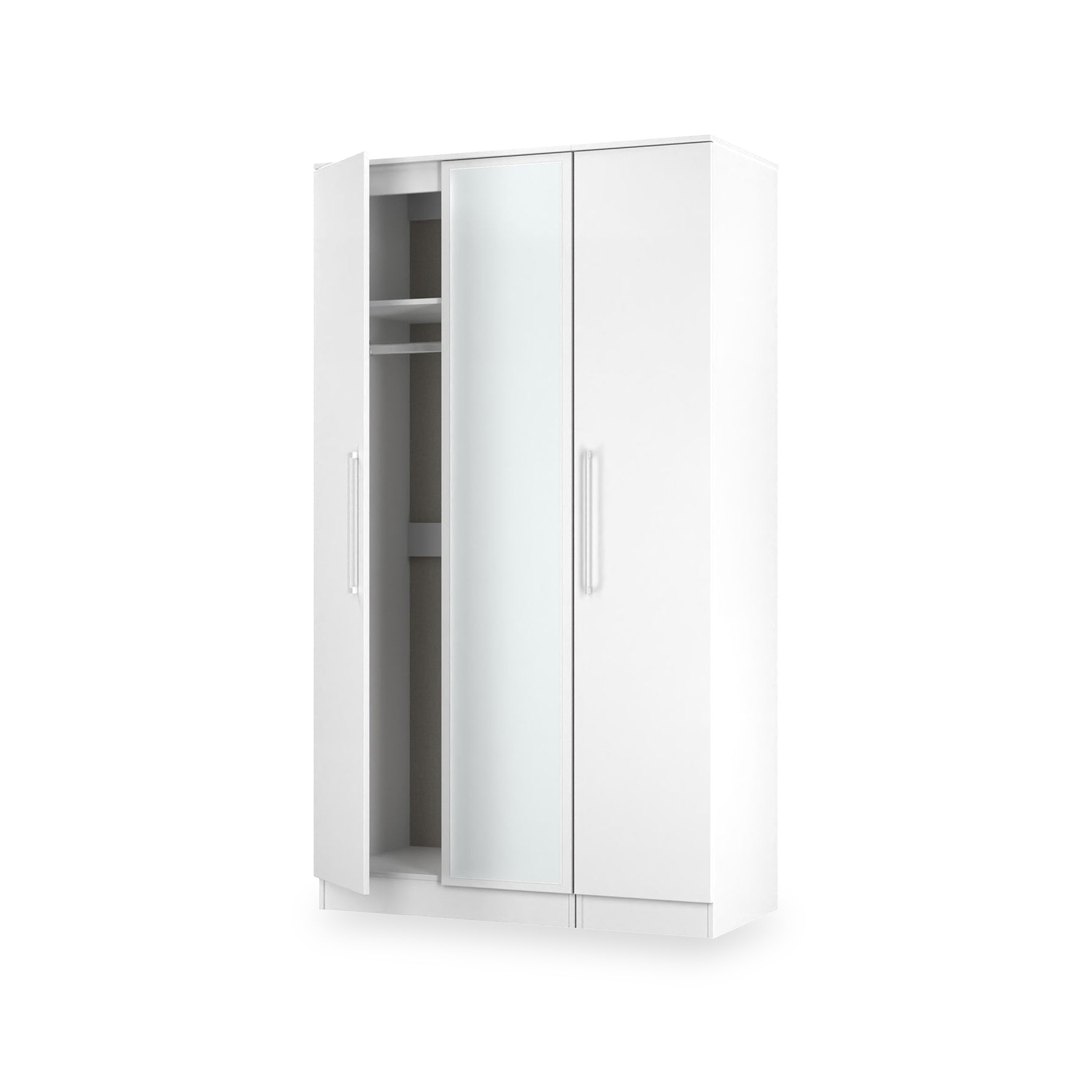 Ellington Triple Mirrored Wardrobe White from Roseland Furniture