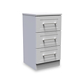 Bellamy Grey Ash 3 Drawer Bedside Table Cabinet