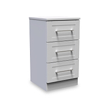 Bellamy Grey Ash 3 Drawer Bedside Table Cabinet