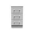Bellamy Grey Ash 3 Drawer Bedside Table Cabinet