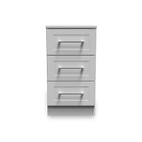 Bellamy Grey Ash 3 Drawer Bedside Table Cabinet