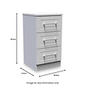 Bellamy Grey Ash 3 Drawer Bedside Table Cabinet