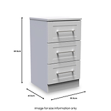 Bellamy Grey Ash 3 Drawer Bedside Table Cabinet