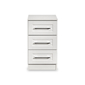 Bellamy White 3 Drawer Bedside Table Cabinet