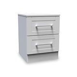 Bellamy Grey 2 Drawer Bedside from Roseland Furniture