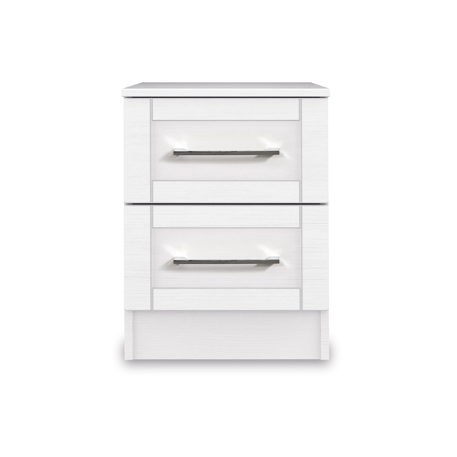 Bellamy White 2 Drawer Bedside from Roseland Furniture