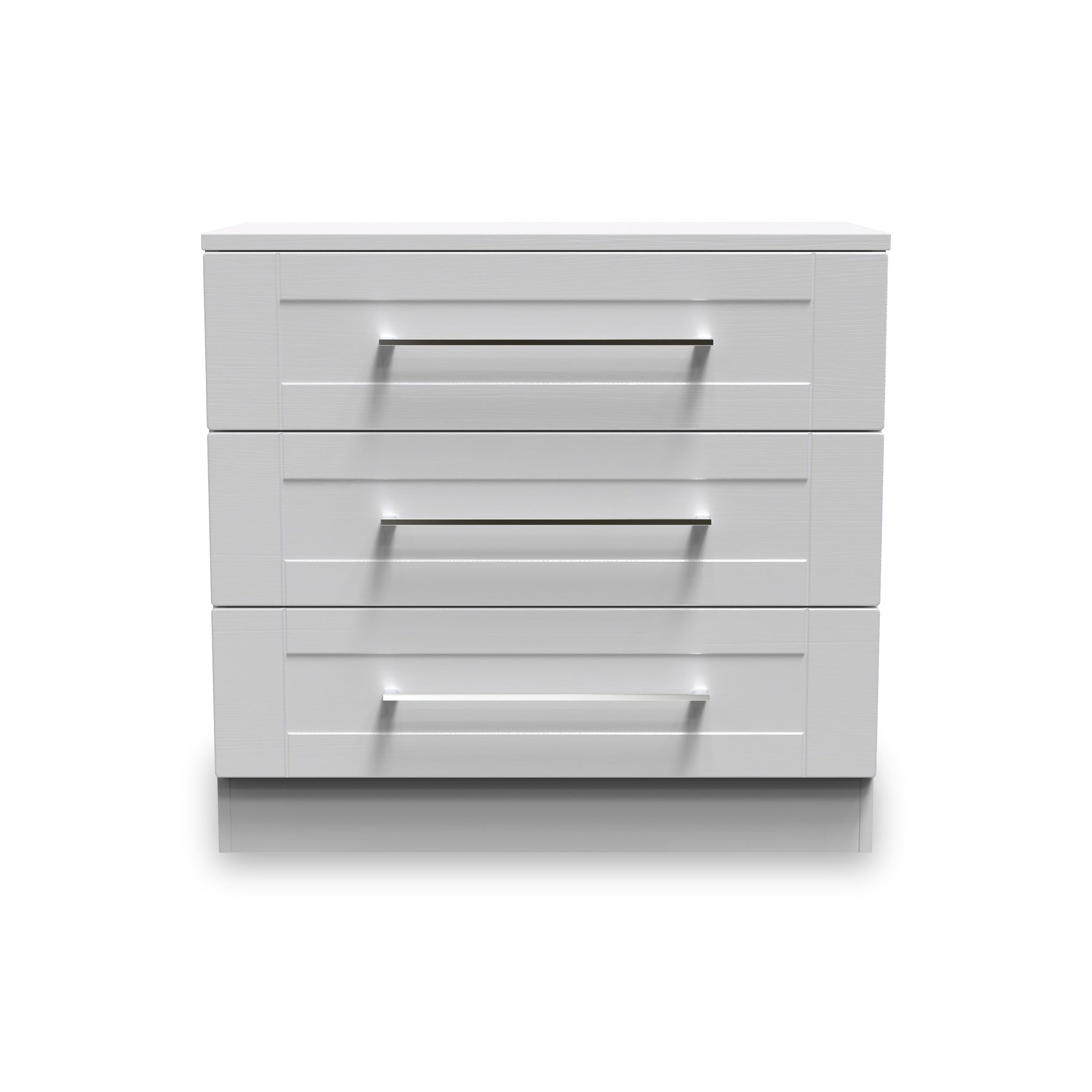Bellamy 3 Drawer Shaker Chest of Drawers | White Grey | Roseland