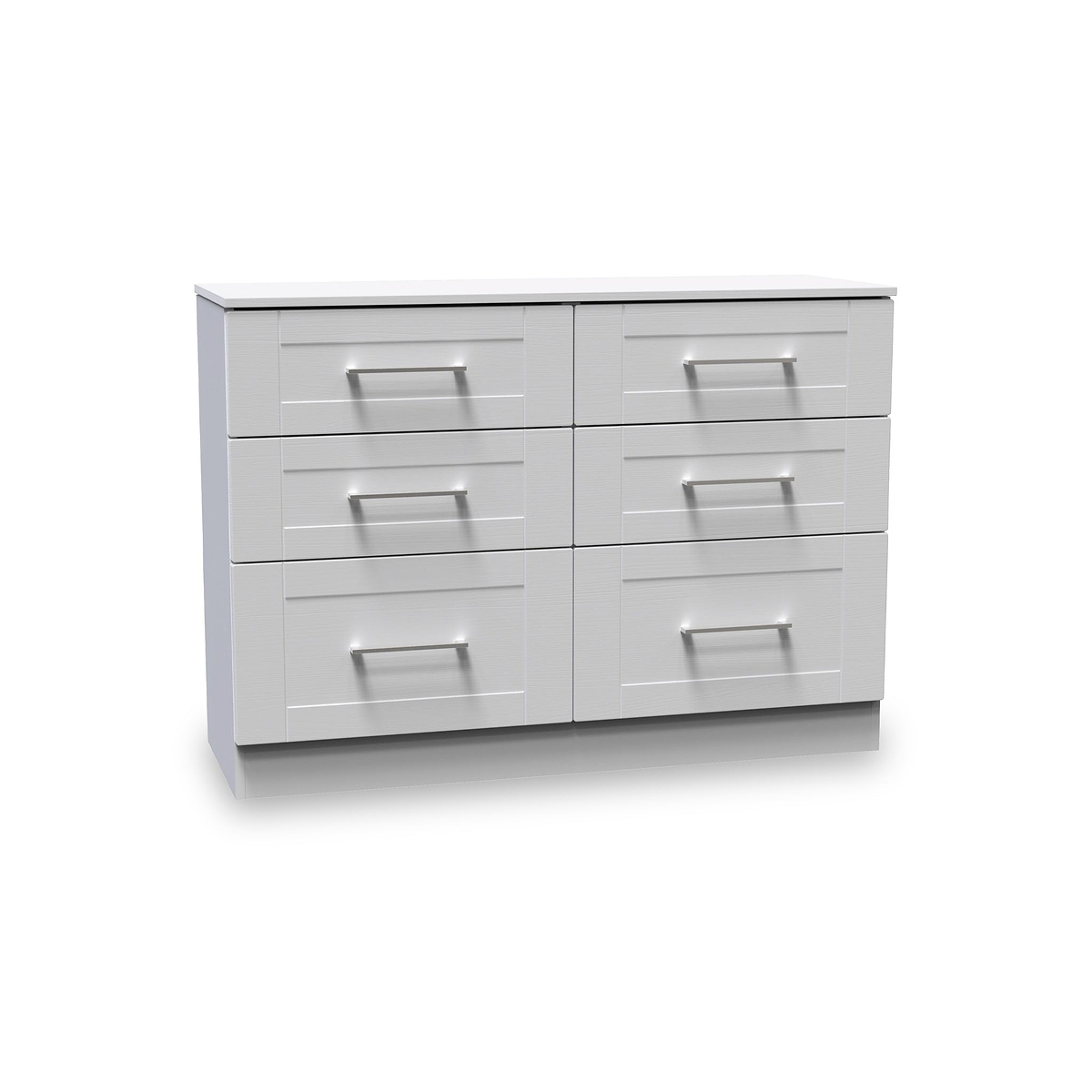 Bellamy Grey Ash 6 Drawer Wide Chest of Drawers from Roseland Furniture