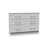 Bellamy Grey Ash 6 Drawer Wide Chest of Drawers from Roseland Furniture