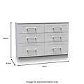 Bellamy Grey Ash 6 Drawer Wide Chest of Drawers from Roseland Furniture