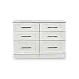 Bellamy White 6 Drawer Wide Chest of Drawers from Roseland Furniture