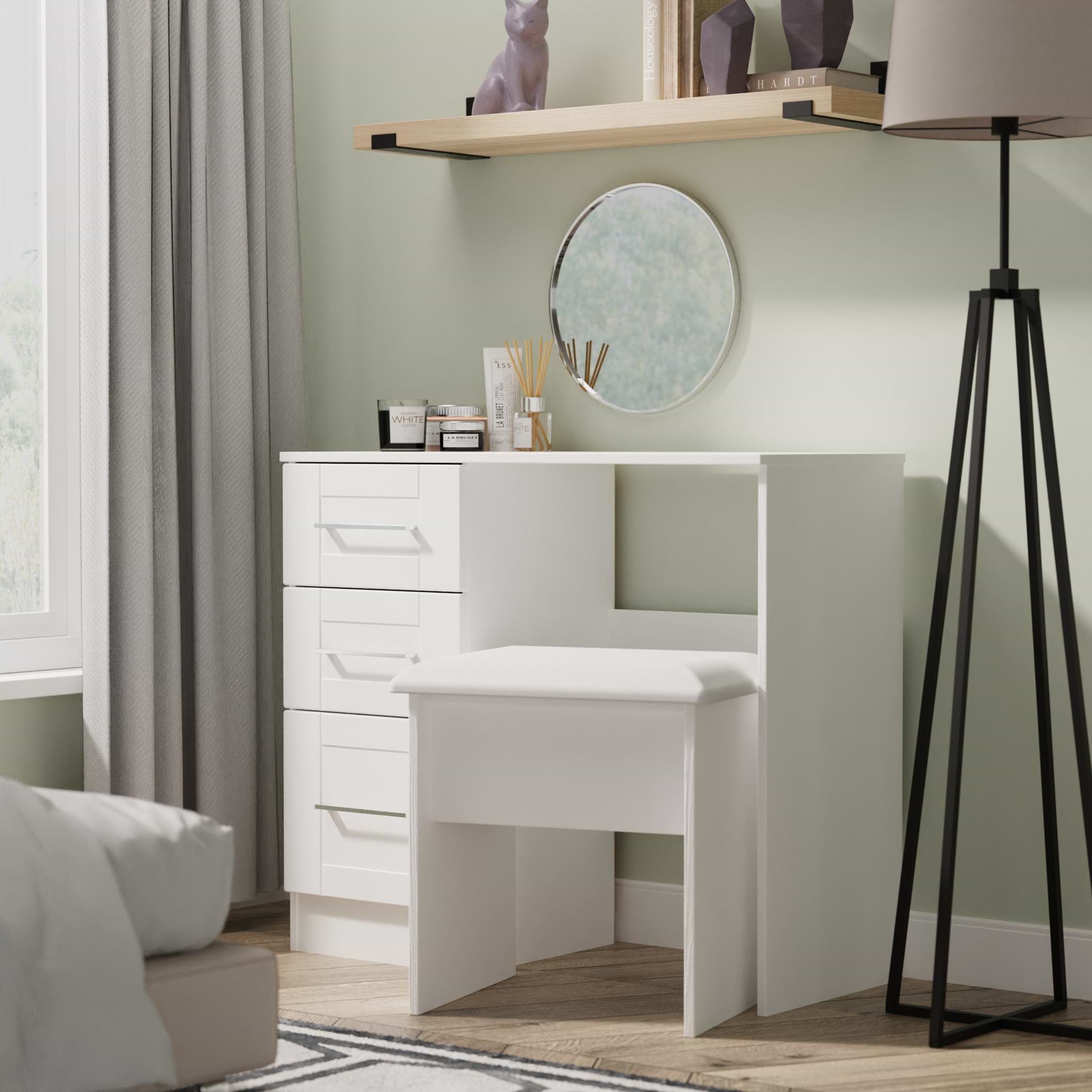Bellamy White 3 Drawer Dressing Table from Roseland Furniture