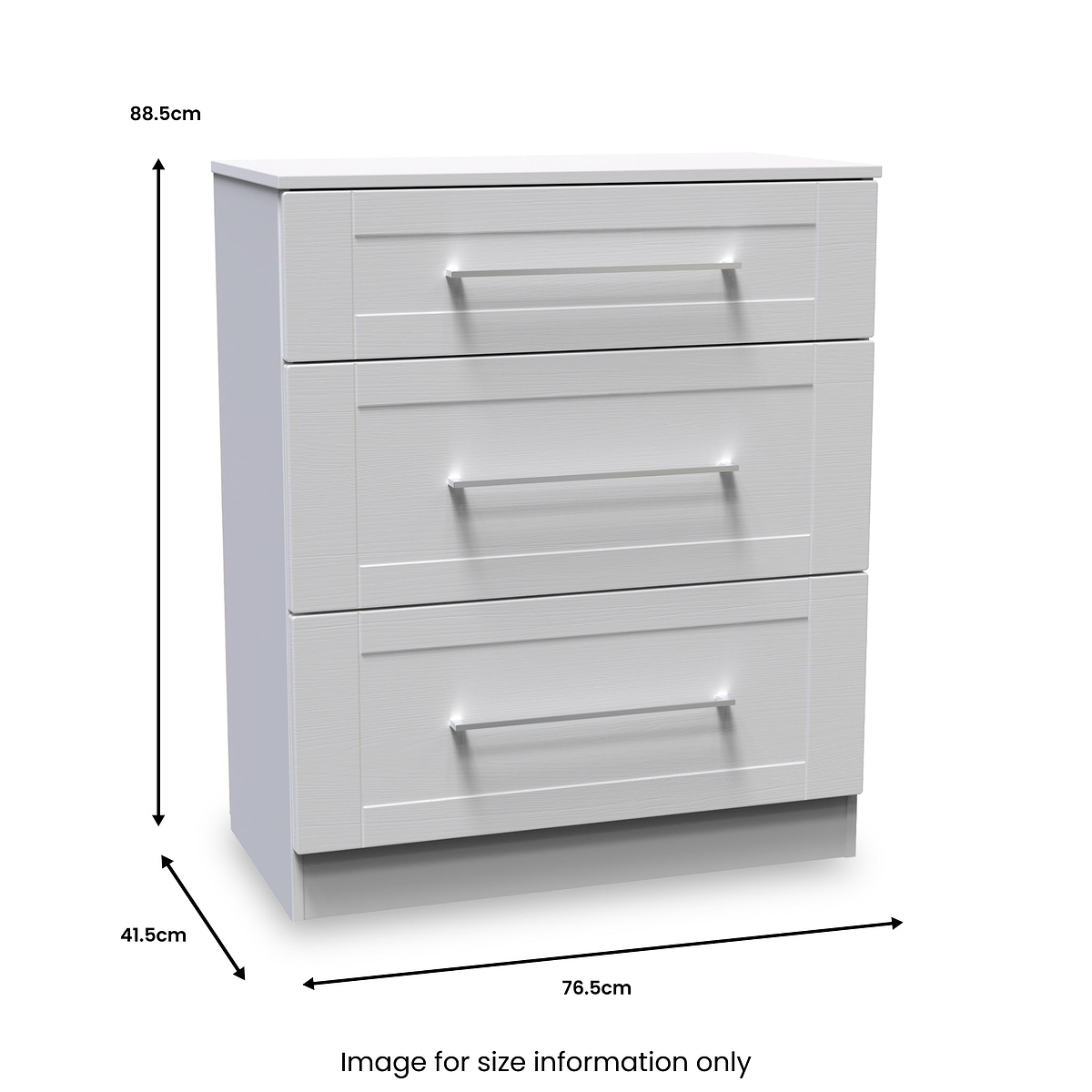 Bellamy Grey 3 Drawer Deep Chest from Roseland