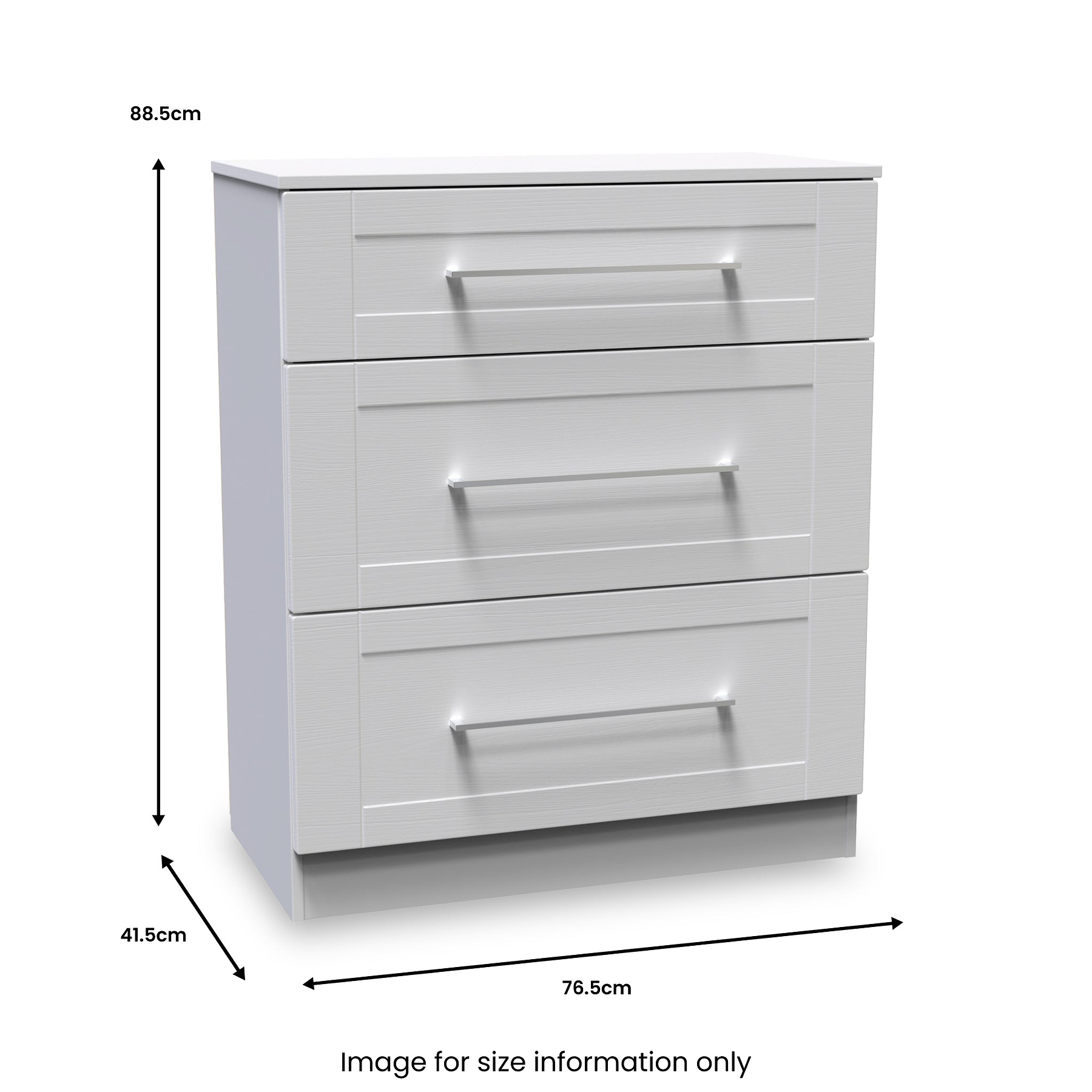Bellamy Grey 3 Drawer Deep Chest from Roseland