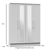 Bellamy Grey Ash Tall 4 Door 2 Central Mirrored Wardrobe from Roseland Furniture