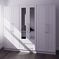 Bellamy Grey Tall 6 Door 2 Drawer with Mirrors Wardrobe by Roseland
