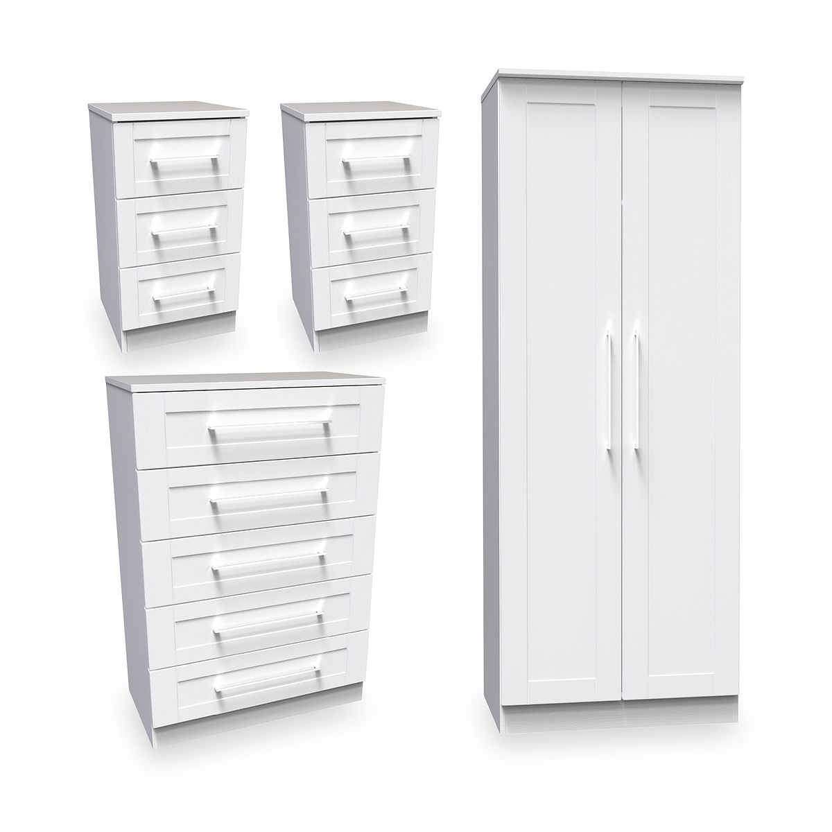 Bellamy 4 Piece Furntiure Set White Ash from Roseland Furniture