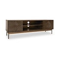 Beau Grooved Mango Wood Brown Large TV Unit from Roseland Furniture