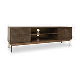 Beau Grooved Mango Wood Brown Large TV Unit from Roseland Furniture