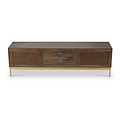Beau Grooved Mango Wood Extra Large Brown TV Unit from Roseland Furniture